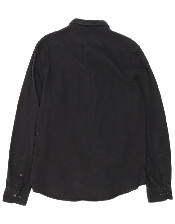Camisa Lee De Corte Regular Para Hombre De Algodón Negro Mediano