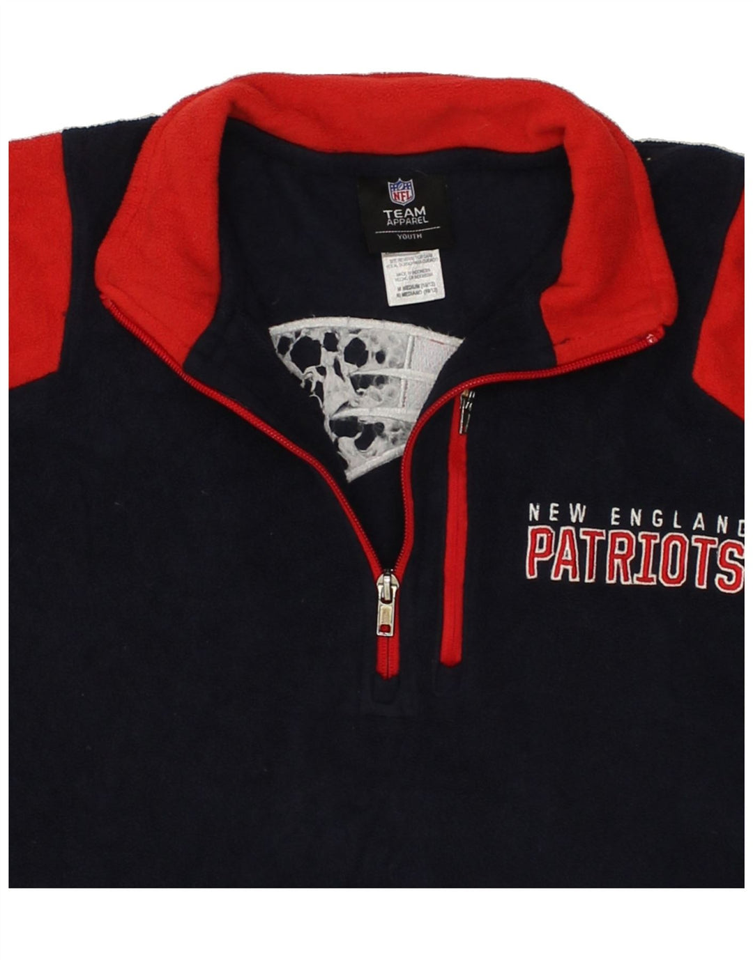NHL Boys New England Patriots Fleece Jumper 10-11 Years Medium Navy Blue | Vintage NHL | Thrift | Second-Hand NHL | Used Clothing | Messina Hembry 