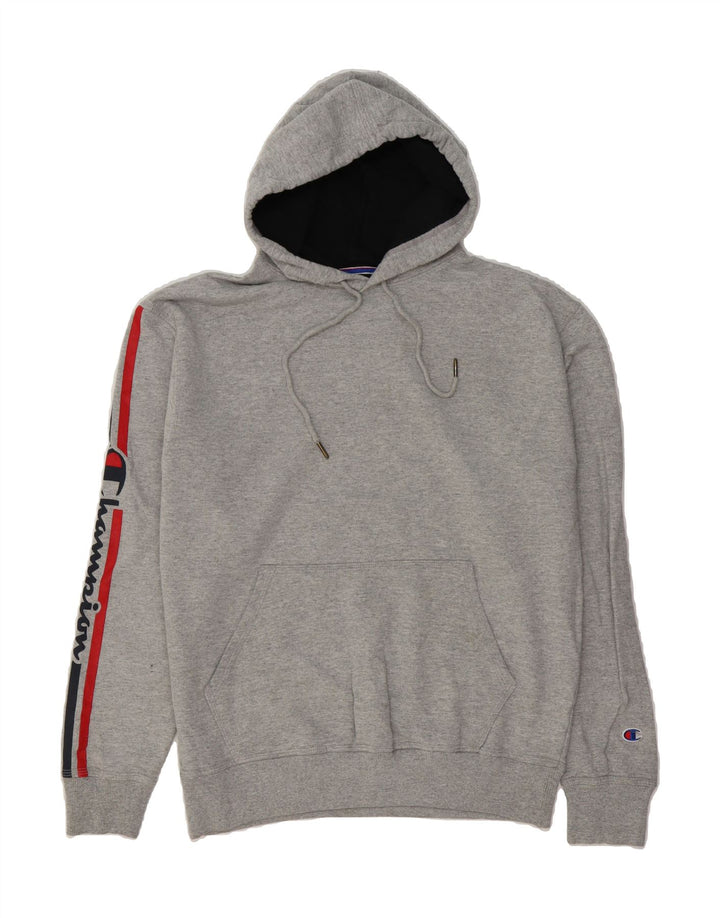 CHAMPION Mens Graphic Hoodie Jumper Medium Grey Cotton Vintage Champion and Second-Hand Champion from Messina Hembry 