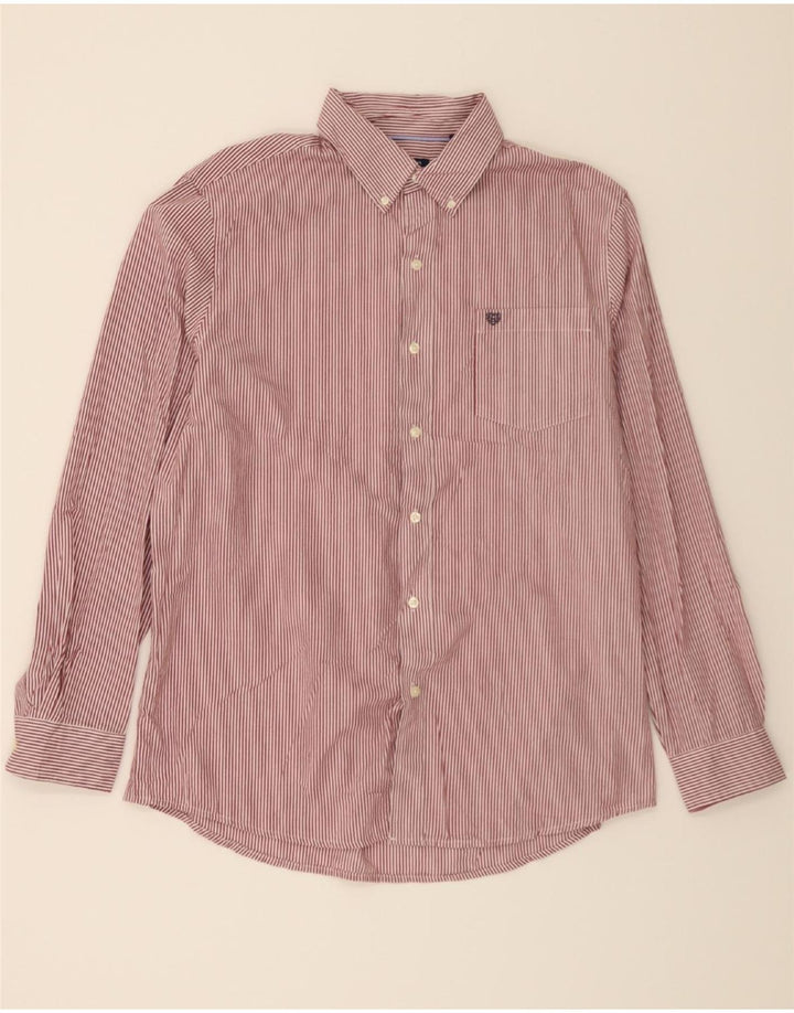 CHAPS Mens Big & Tall Shirt XL Red Pinstripe Cotton Vintage Chaps and Second-Hand Chaps from Messina Hembry 