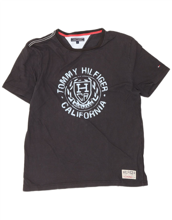 Tommy Hilfiger T-shirt graphique pour hommes, grand, noir