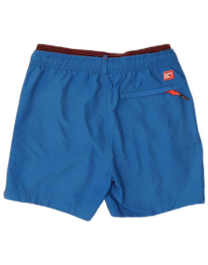 Męskie spodenki kąpielowe Superdry z grafiką, średni niebieski, poliester
