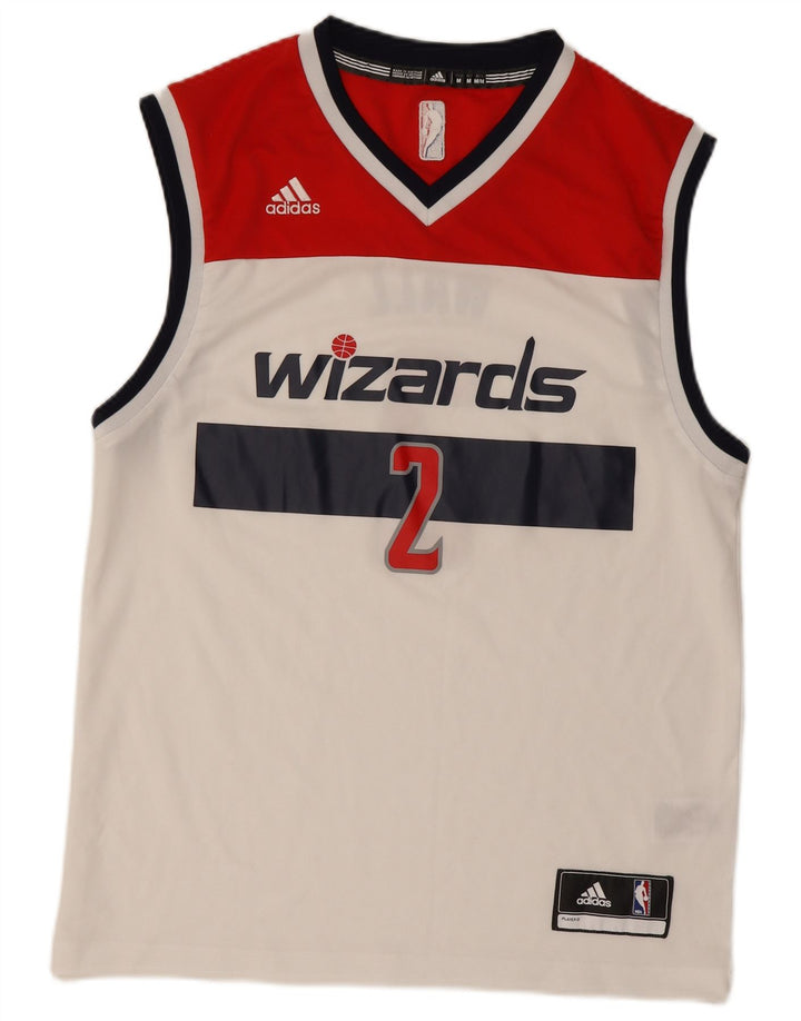 ADIDAS Hombre Wizards Graphic Vest Top Medio Blanco Colorblock Poliéster