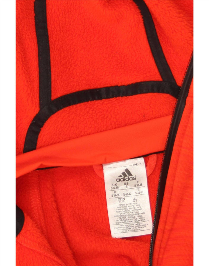 Adidas Womens Zip Hoodie Sweater UK 8/10 Small Red Polyester