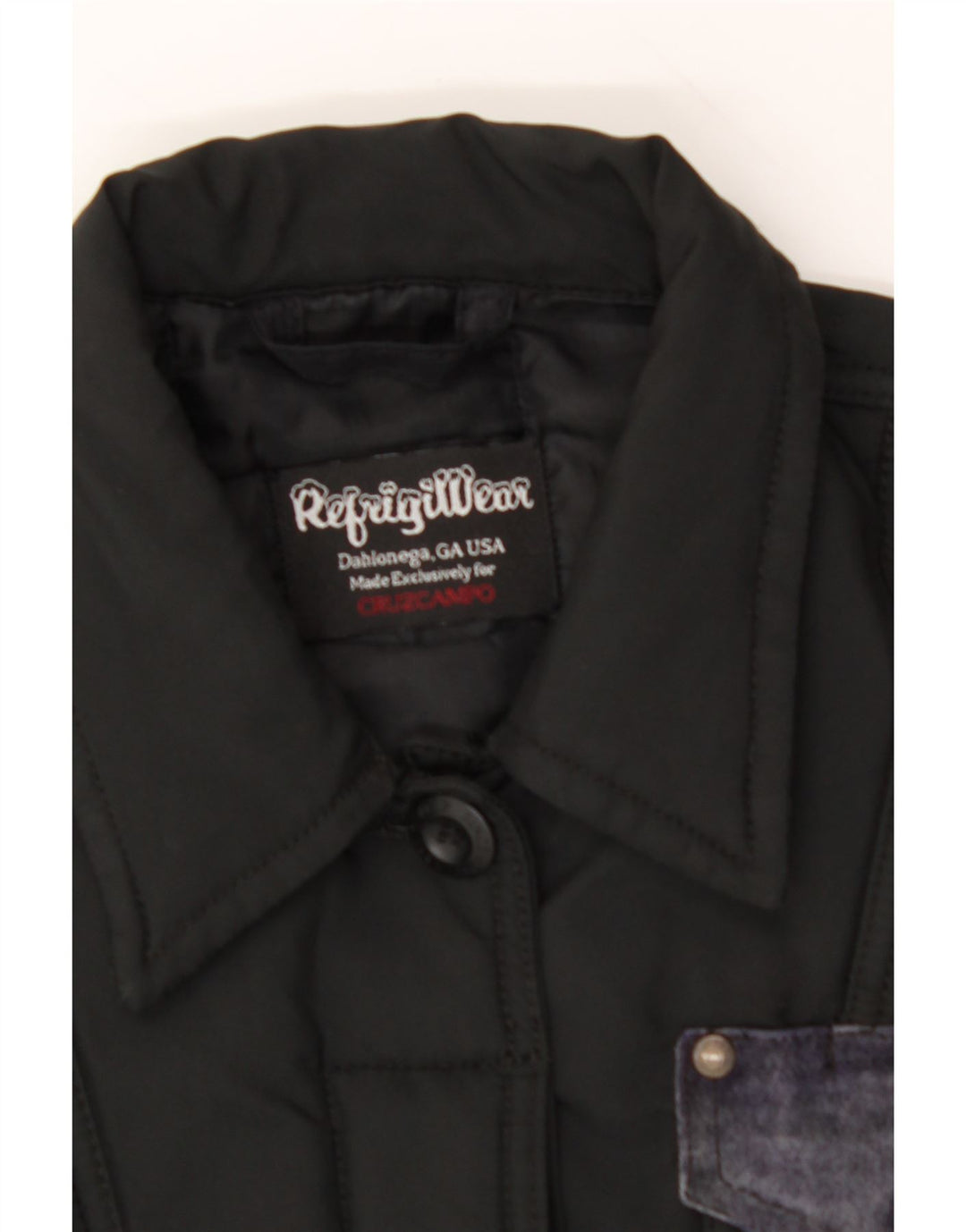 REFRIGIWEAR Womens Bomber Jacket UK 14 Medium Black Vintage Refrigiwear and Second-Hand Refrigiwear from Messina Hembry 