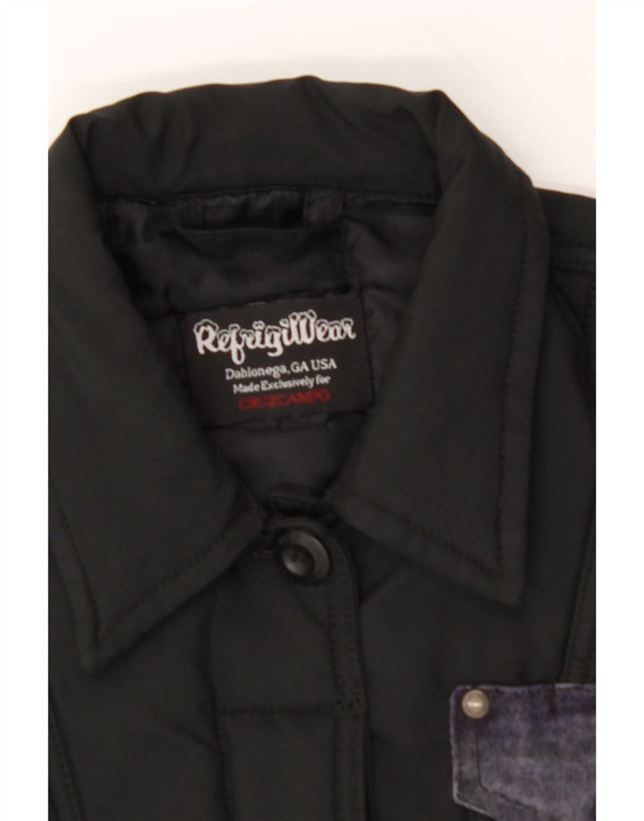REFRIGIWEAR Womens Bomber Jacket UK 14 Medium Black Vintage Refrigiwear and Second-Hand Refrigiwear from Messina Hembry 