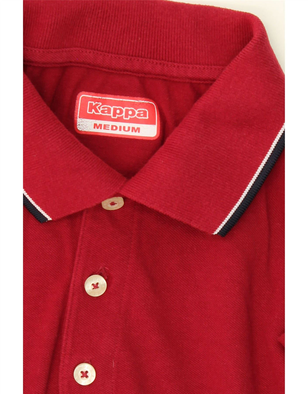 KAPPA Mens Polo Shirt Medium Red Cotton Vintage Kappa and Second-Hand Kappa from Messina Hembry 