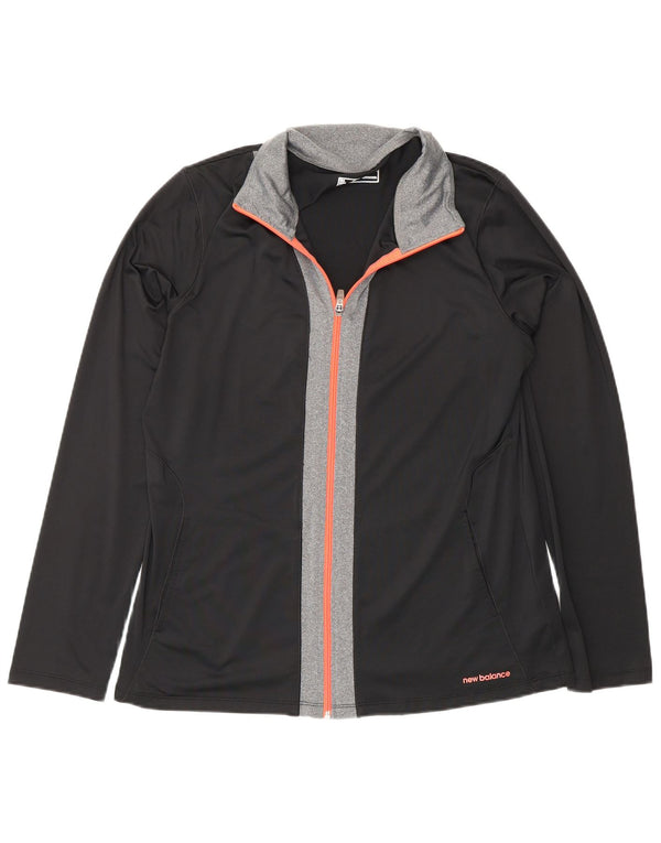 New Balance Mens Tracksuit Top Jacket Large Black Colourblock Polyester