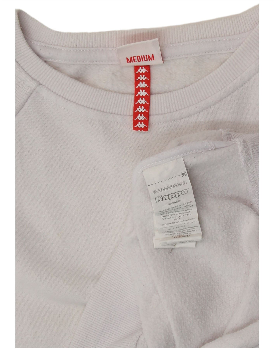 Felpa grafica da donna KAPPA Maglione UK 14 Medium White Colourblock