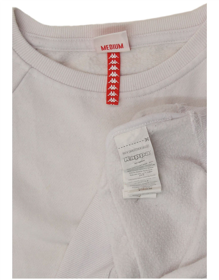 Felpa grafica da donna KAPPA Maglione UK 14 Medium White Colourblock