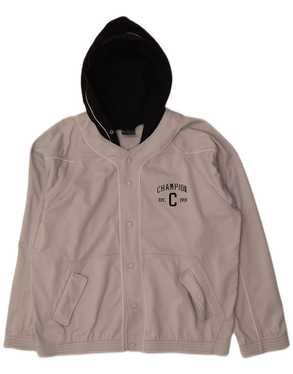 Giacca sportiva da uomo con cappuccio grafico Champion XL Colore grigio