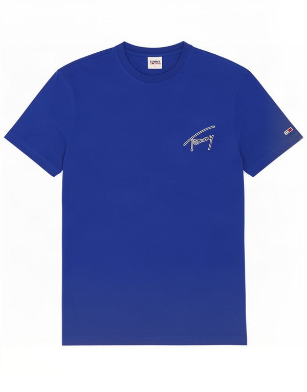 Tommy Hilfiger T-Shirt Homme Haut Large Bleu Coton