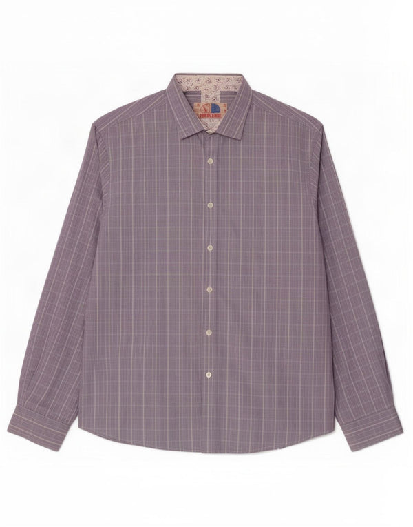 Camisa masculina Americanino 2XL algodão xadrez roxo