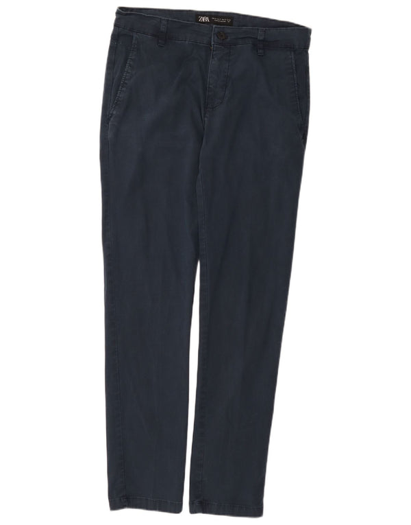 Zara Mens Slim Chino Trousers EU 40 Medium W31 L30 Navy Blue