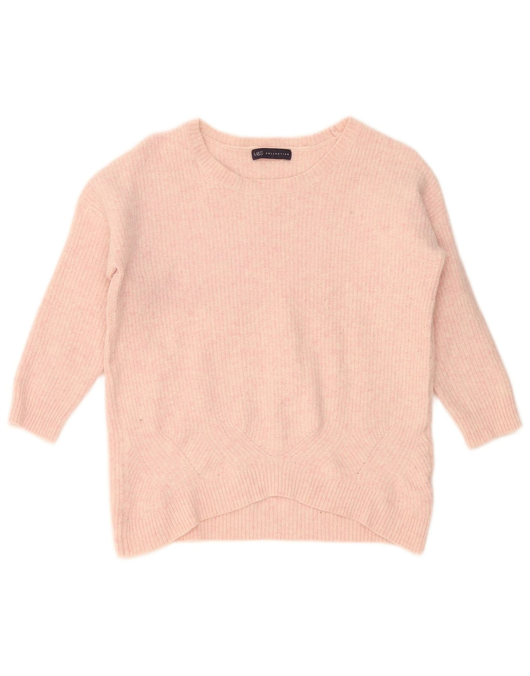 Marks & Spencer Womens Boat Neck Jumper Sweater UK 14 Medium Pink