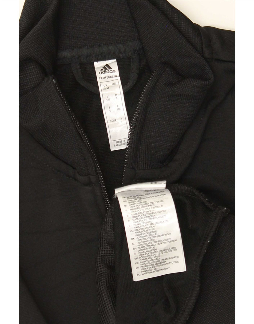 Adidas Mens Graphic Chándal Top Chaqueta UK 38/40 Mediano Negro Poliéster