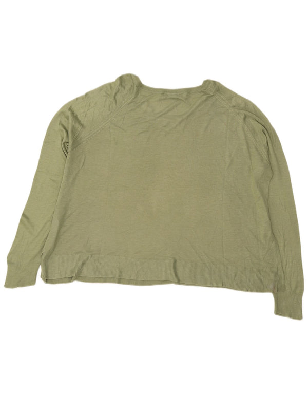 Pulover de damă Zara supradimensionat cu gât barcă UK 16, mare, verde, viscoză