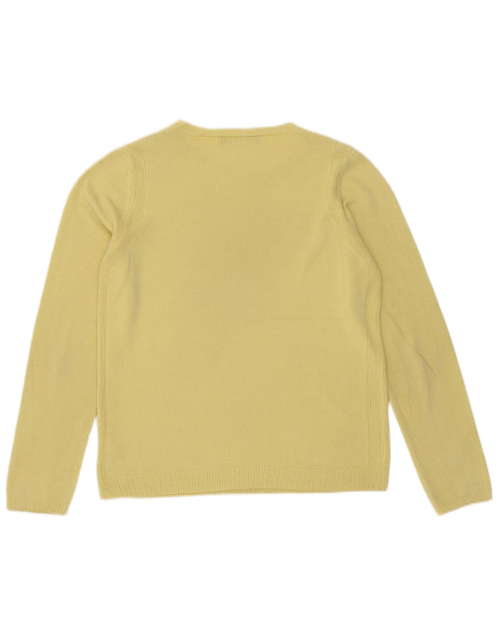 Marks & Spencer Womens Crew Neck Jumper Sweater UK 12 Medium Yellow
