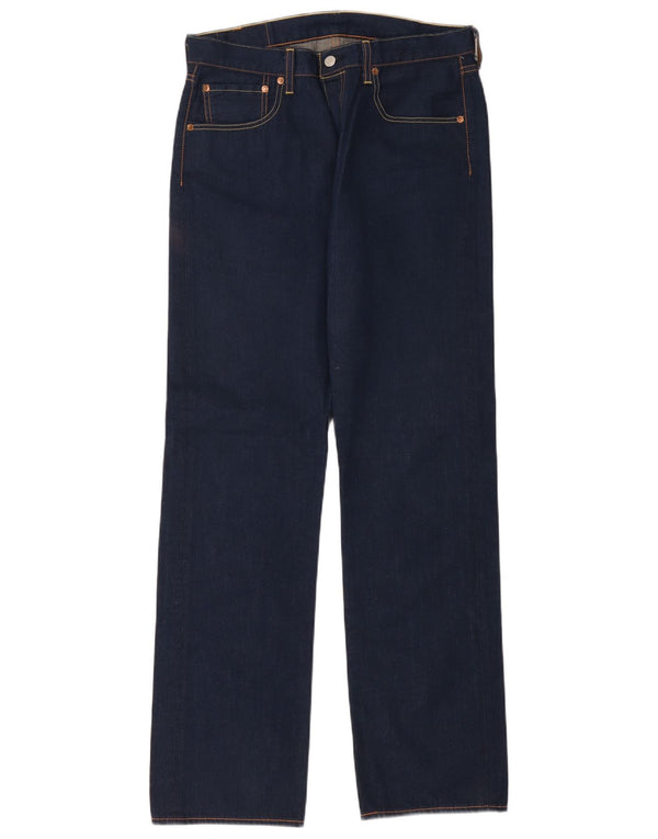 Levi's Mens 501 Straight Jeans W34 L34 Navy Blue Cotton