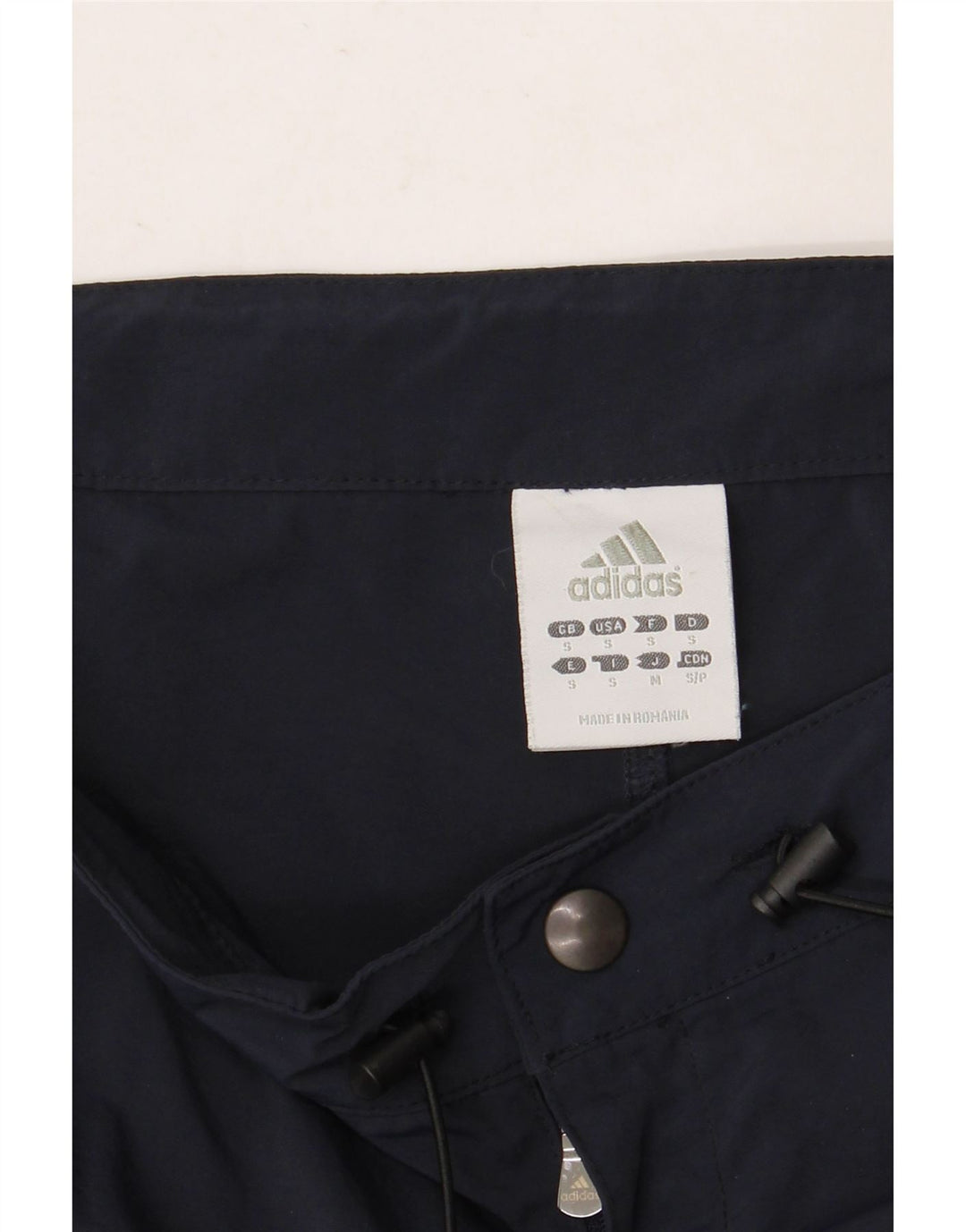 ADIDAS Mens Straight Cargo Trousers Small Navy Blue Nylon
