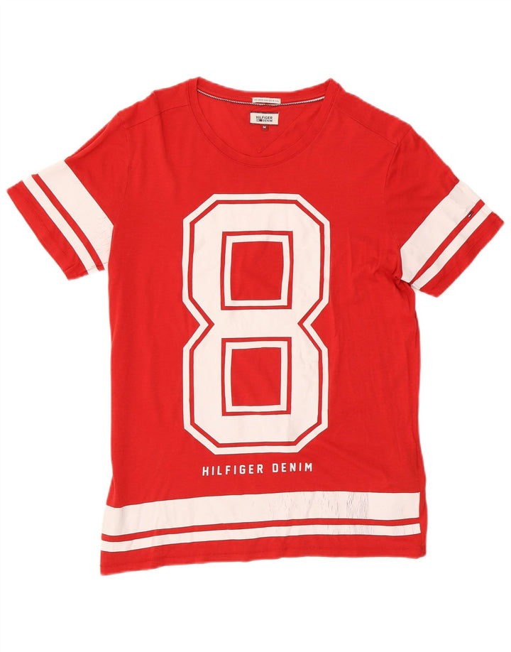 Tommy Hilfiger Mens Graphic T-Shirt Top Medium Red Cotton