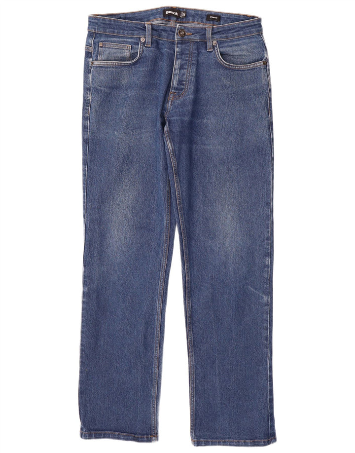BENCH Mens Straight Jeans W32 L32 Blue Cotton