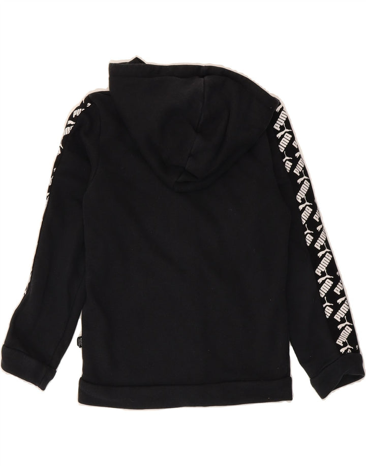PUMA Boys Graphic Zip Hoodie Sweater 7-8 Years Black Cotton Vintage Puma and Second-Hand Puma from Messina Hembry 