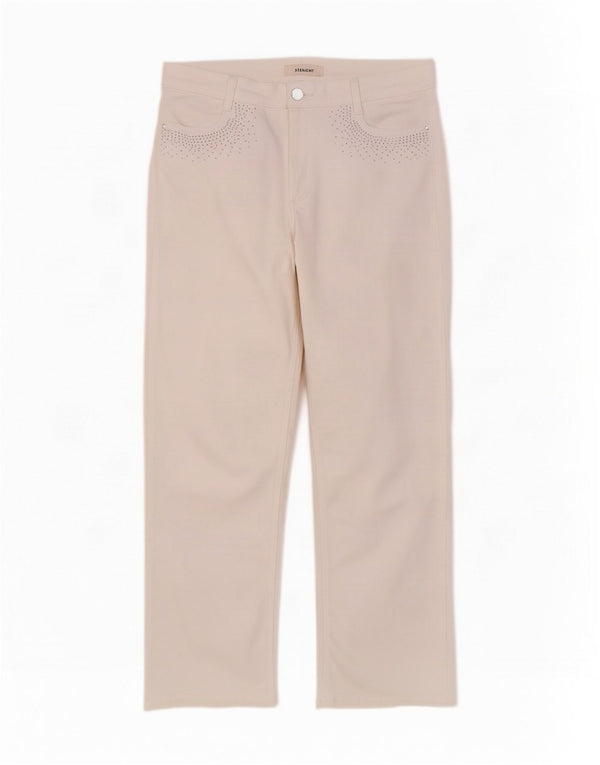 Jeans dritti da donna Marks & Spencer UK 14 Large W32 L29 Cotone bianco