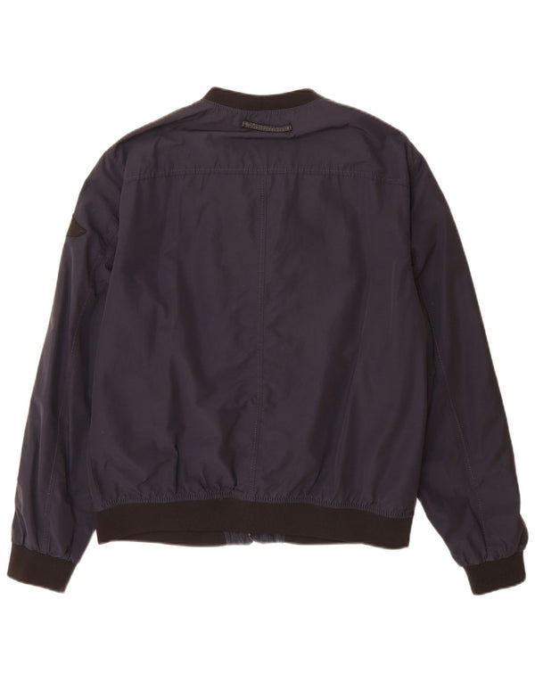 Męska kurtka bomberka Zara UK 42 XL, granatowa, bawełniana w bloki kolorów