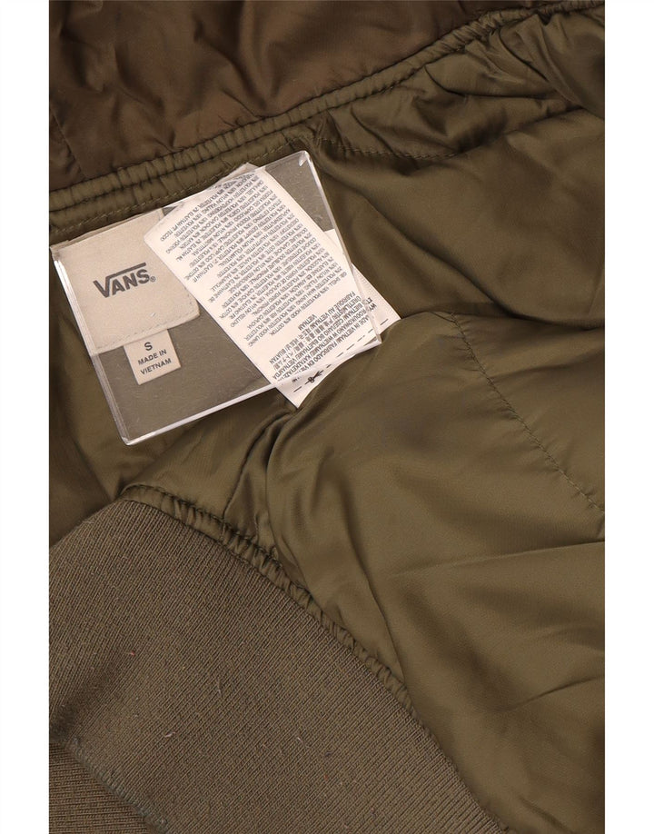 Vans Chaqueta bomber con capucha para hombre UK 36 Small Caqui Colorblock Poliéster