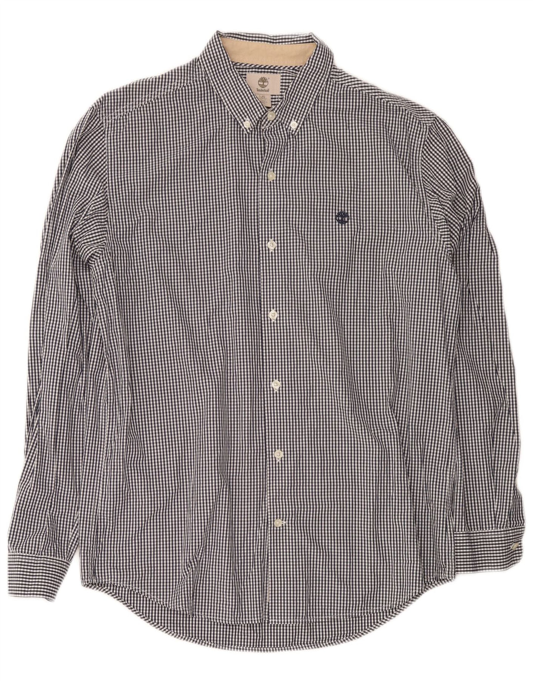 Camicia Timberland da uomo slim fit grande in cotone a quadretti blu navy