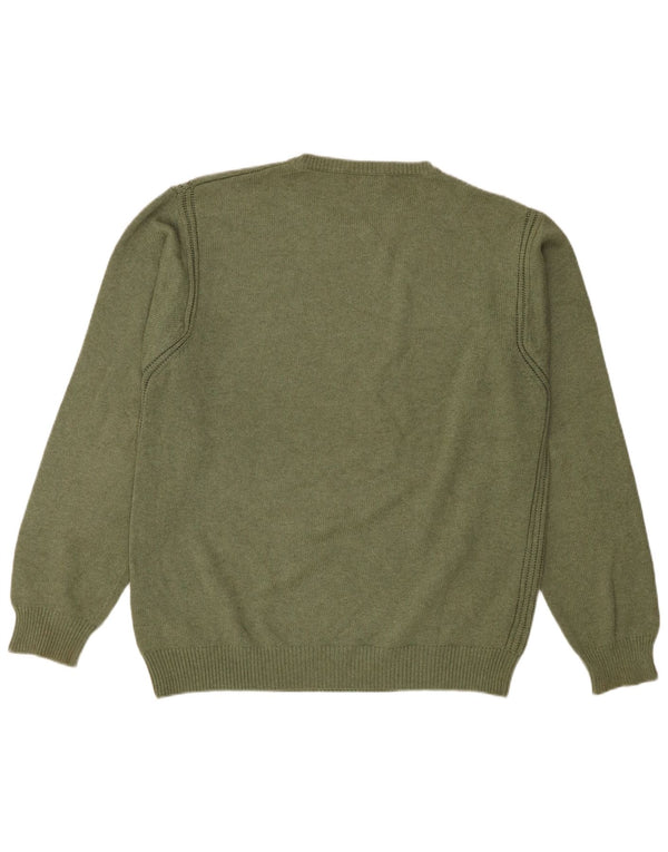 Nautica Mens Boat Neck Jumper Sweater Large Khaki Cotton