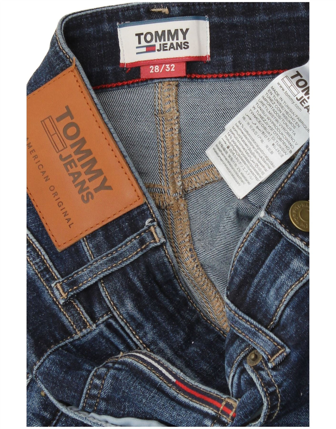 Tommy Hilfiger Womens Slim Jeans W28 L32 Blue Cotton