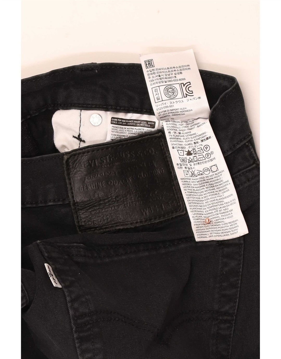 Męskie jeansy Levi's 511 Slim W34 L34 Czarna bawełna
