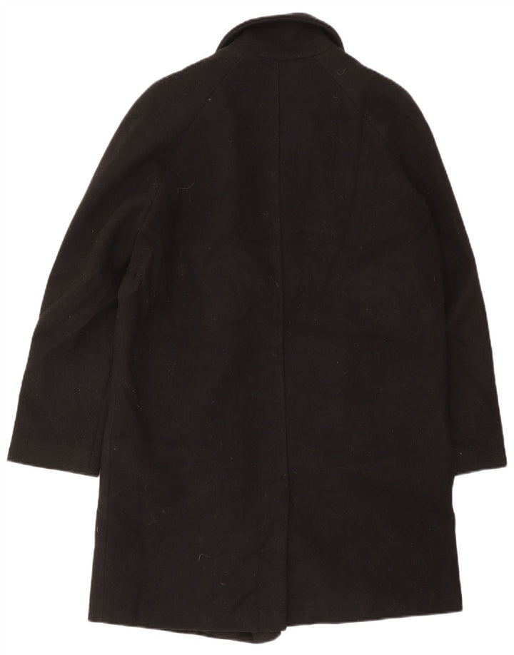 Topshop Damen Übergroßer zweireihiger Mantel UK 10 Small Schwarz Polyester