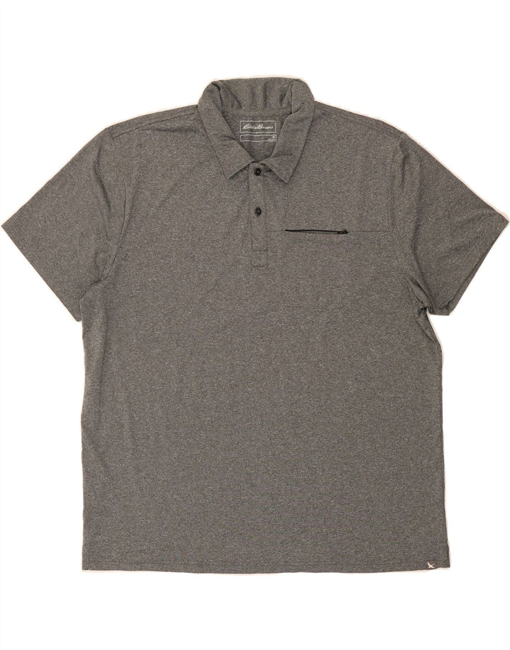 EDDIE BAUER Mens Polo Shirt XL Grey Polyester Vintage Eddie Bauer and Second-Hand Eddie Bauer from Messina Hembry 