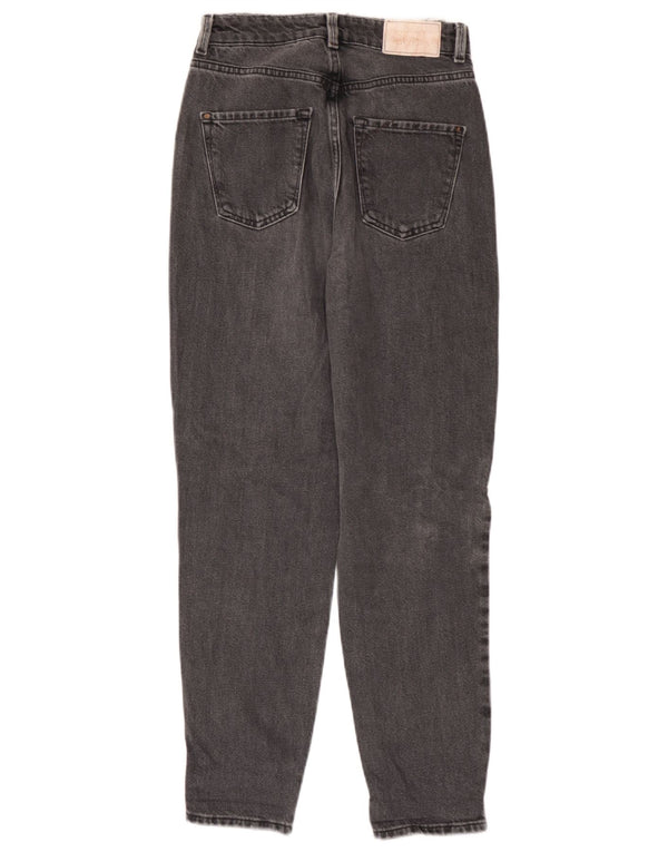 Zara Womens High Waist Tapered Jeans EU 34 2XS W24 L27 Grey
