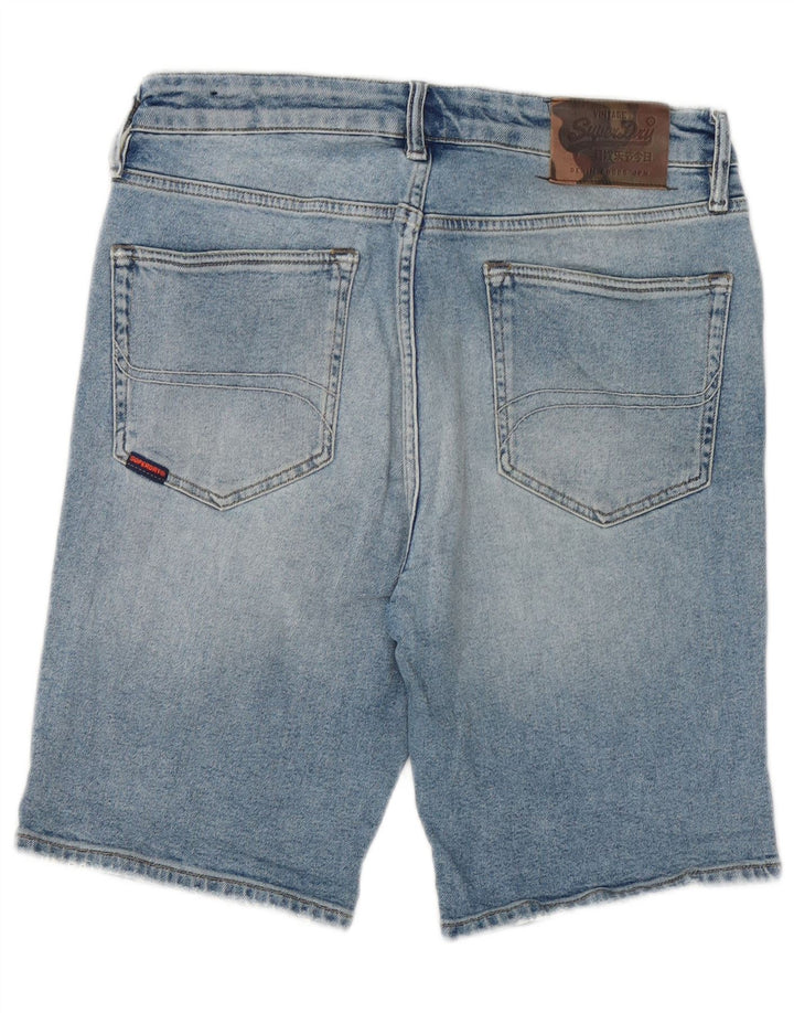 Superdry Mens Denim Shorts W32 Medium Blue Cotton