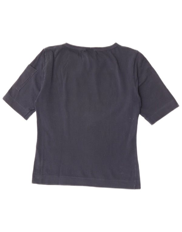 Lee T-shirt court graphique pour femme UK 14 Large Bleu marine