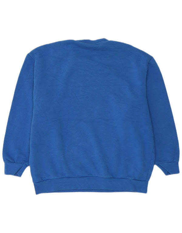 Felpa Adidas da uomo con grafica ampia e vestibilità ampia, piccola, in cotone blu