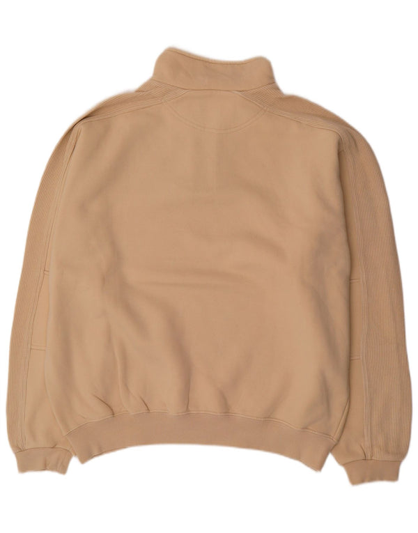 Champion Herre Zip Neck Sweatshirt Jumper XL Beige Bomuld