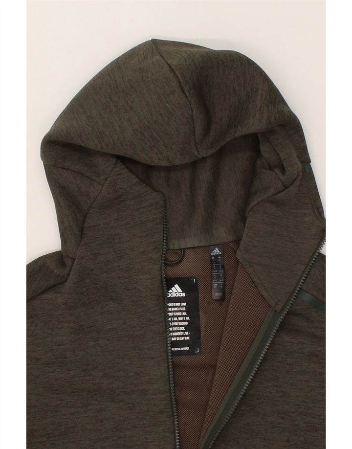 ADIDAS Womens Zip Hoodie Sweater UK 8/10 Small Grey Polyester Vintage Adidas and Second-Hand Adidas from Messina Hembry 