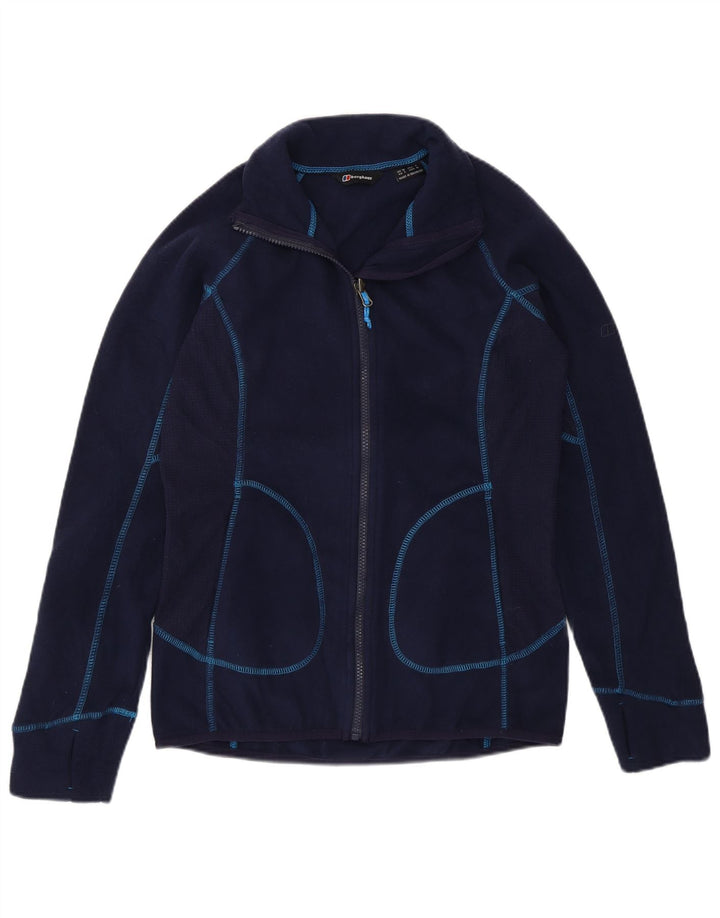 Berghaus Womens Fleece Jacket UK 10 Small Navy Blue Polyester