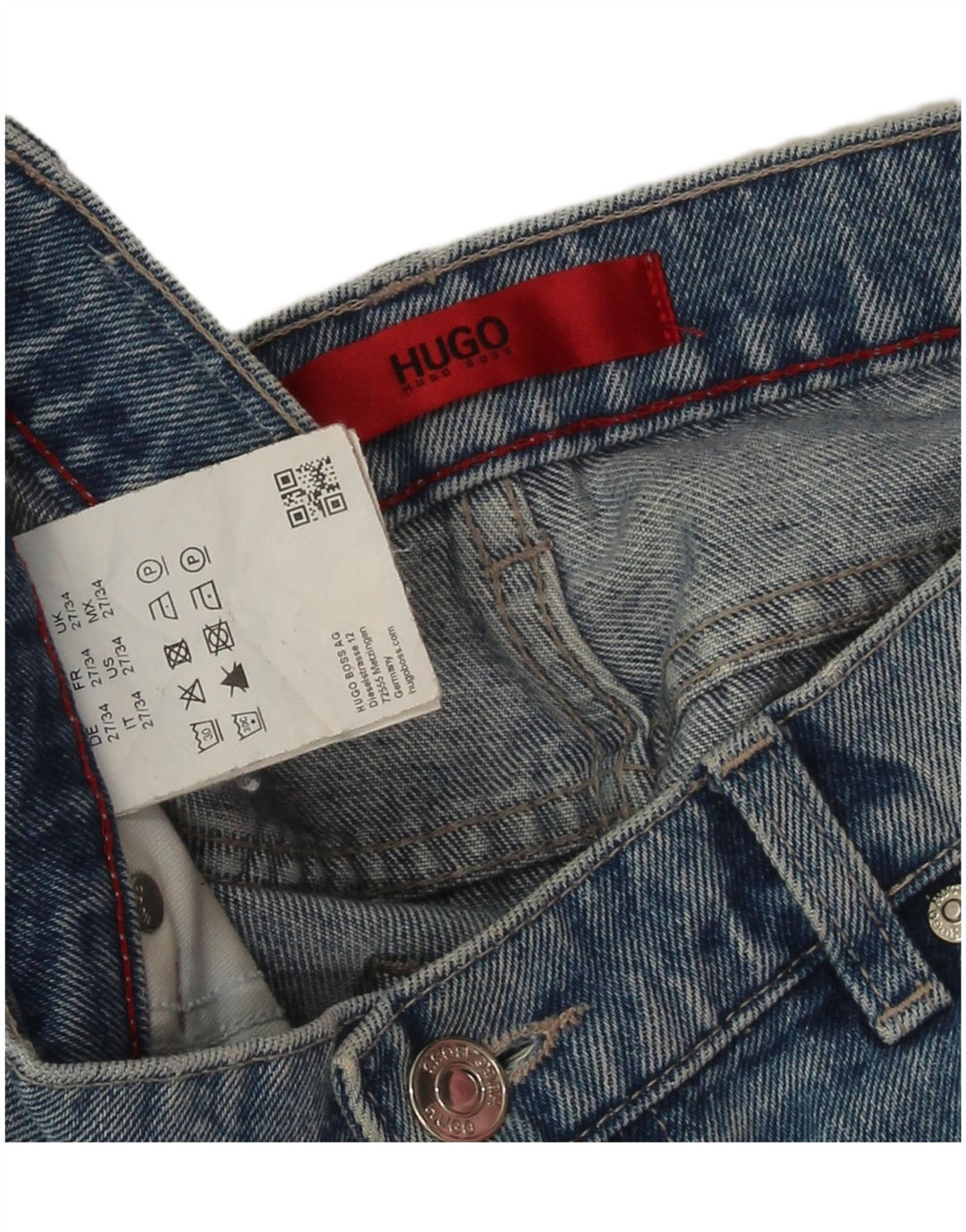 Hugo Boss Womens Denim Shorts W27 Small Blue Cotton