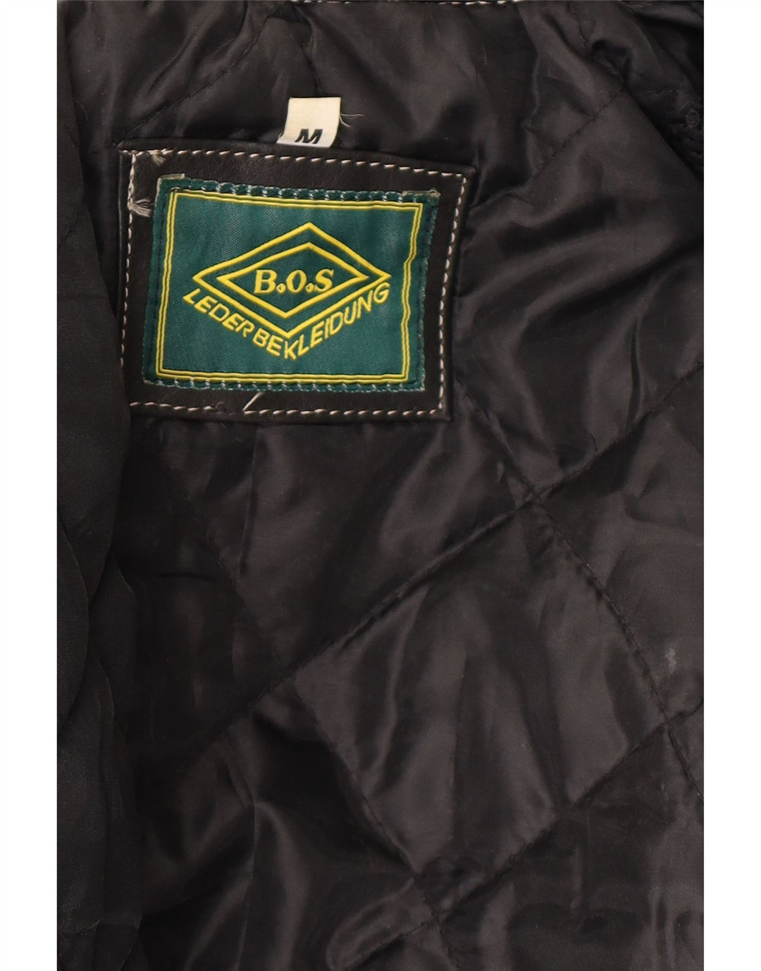 Jachetă de motociclist din piele vintage pentru bărbați UK 38 Medium Black Colorblock Piele