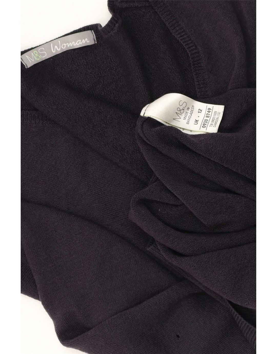 Marks & Spencer Womens V-Neck Jumper Sweater UK 12 Medium Navy Blue Acrylic