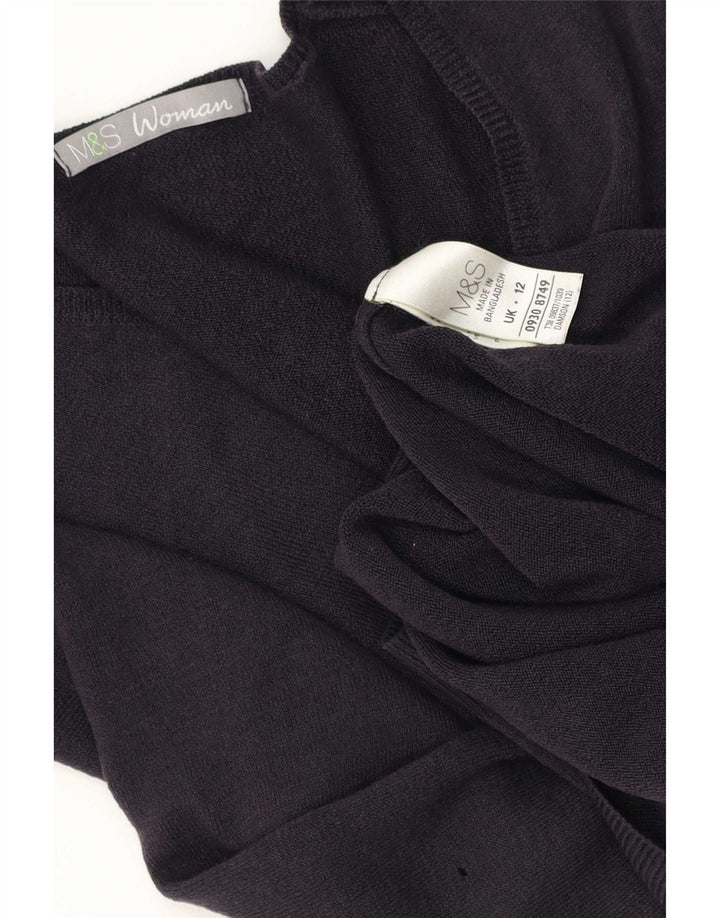 Marks & Spencer Womens V-Neck Jumper Sweater UK 12 Medium Navy Blue Acrylic