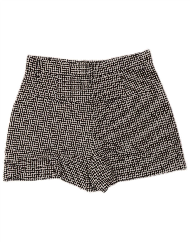 Zara Damen Chinoshorts Small W26 Schwarzer Hahnentritt