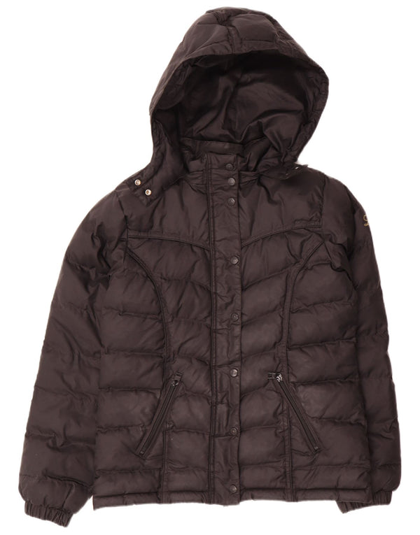 Lee Womens Hooded Oversized Padded Jacket UK 6 XS Black Polyamide