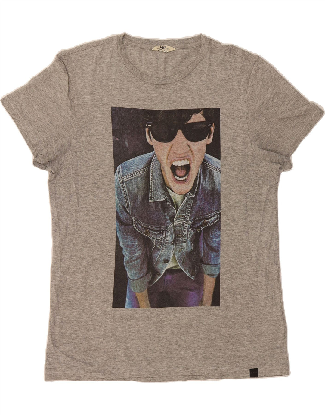 LEE Mens Graphic T-Shirt Top Medium Grey Cotton Vintage Lee and Second-Hand Lee from Messina Hembry 
